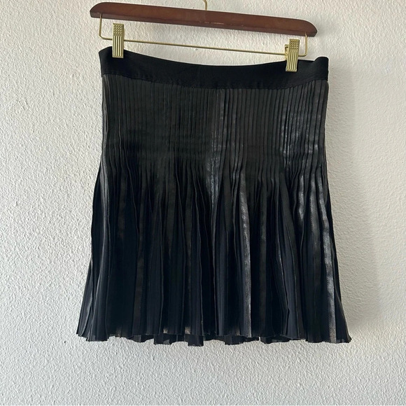 HERVE LEGER Leather Accordion MINI Skirt - Picture 1 of 7